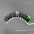 white and green colored glitter sparkle russian lashes